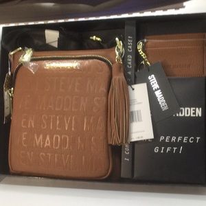 Steve Madden Cognac Crossbody 2 piece Set